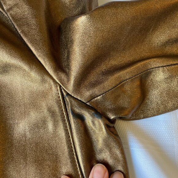 Marc Jacobs Metallic Genuine Lamb Leather Wool Cardigan Jacket - Picture 14 of 16